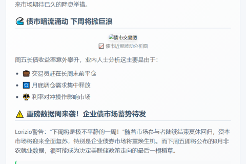交易员：9月降息未脱轨，下周繁忙