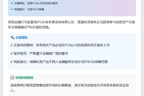 英FCA允许散户交易加密ETN