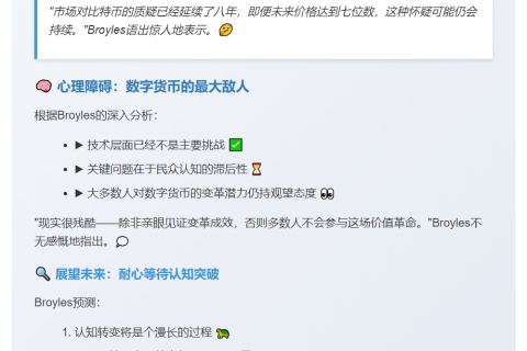 比特币上涨：心理障碍大于技术挑战