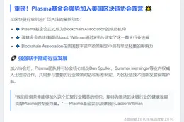 Plasma基金会加入区块链协会
