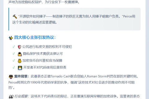 SEC委员力挺隐私交易：代码开发者免责