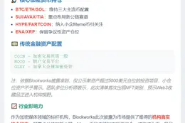 Blockworks持仓曝光：BTC、ETH、SUI领衔