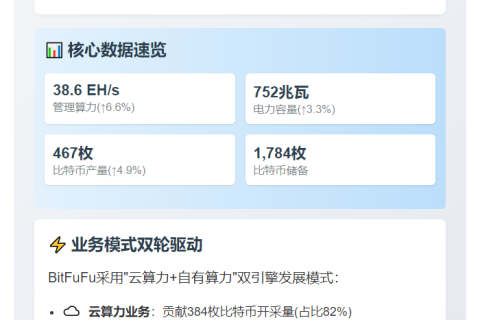 BitFuFu 7月挖矿产出467枚BTC