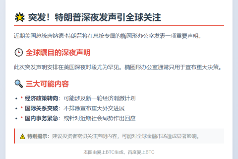 特朗普04:30将发表声明