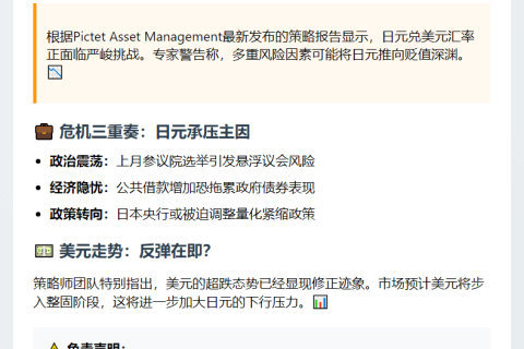 策略师：政治不确定性或致日元下跌