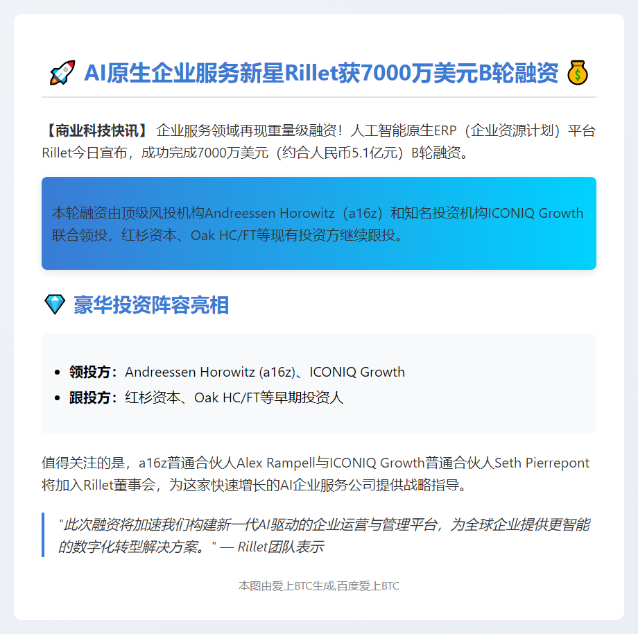 Rillet获7000万美元B轮融资