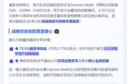 "Cosmos Health获3亿融资推以太坊战略"