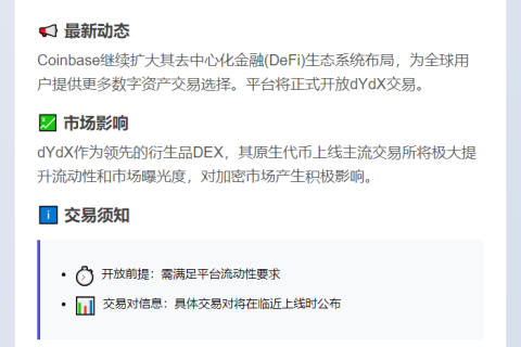 Coinbase上线dYdX