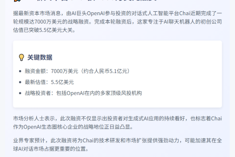Chai获0.7亿美元融资，估值5.5亿