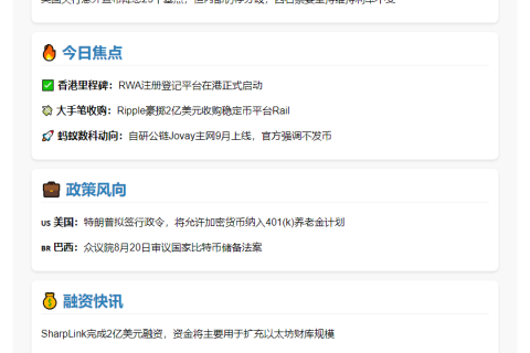 ``` 
23btc晚报 | 8月7日要闻速览
```