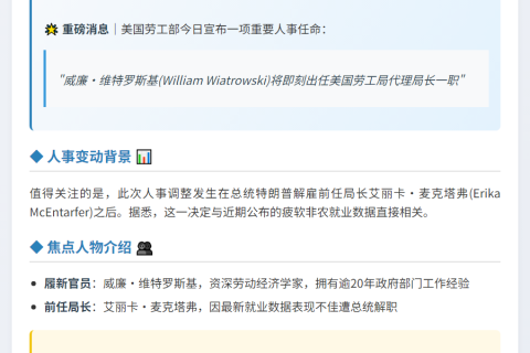 William Wiatrowski任美劳工局代局长