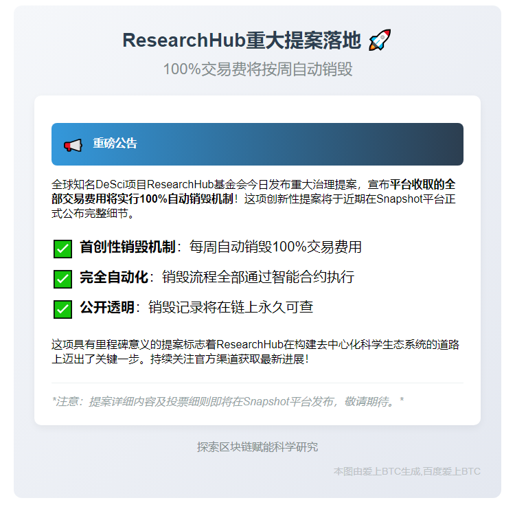基金会计划每周销毁全部交易费