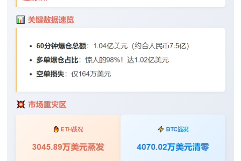 一小时爆仓1.04亿，多单惨烈