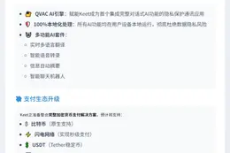 "Tether CEO：Keet或支持BTC、USDT、XAUT支付"