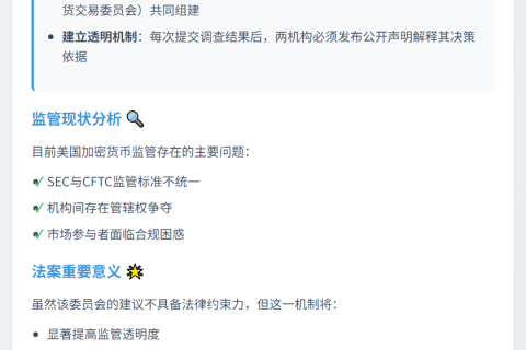 加密监管新法案：SEC与CFTC将联合监管