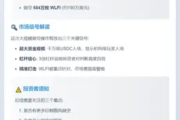 鲸鱼3倍杠杆做空WLFI，存入1018万USDC