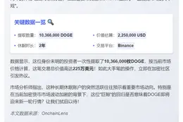 巨鲸从Binance提取225万美元DOGE