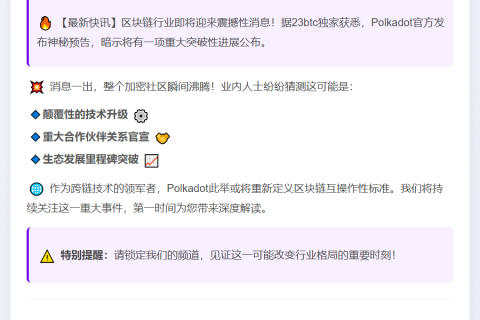 Polkadot明日发布重磅消息
