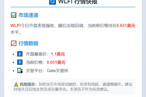 WLFI闪涨至1.1美元后回落至0.651美元