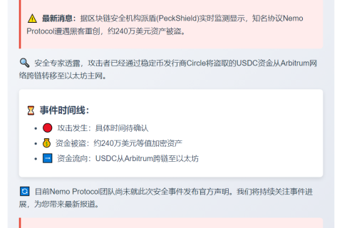 Nemo Protocol被黑损失240万美元