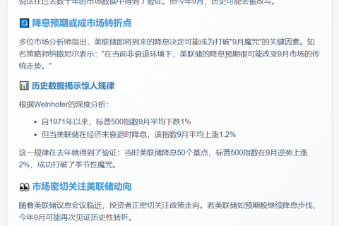 美联储降息或破9月美股魔咒