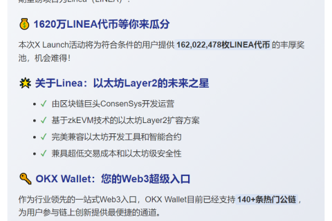 OKX Boost上线首期X Launch项目Linea