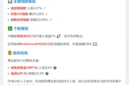 美股高开 Robinhood涨9%
