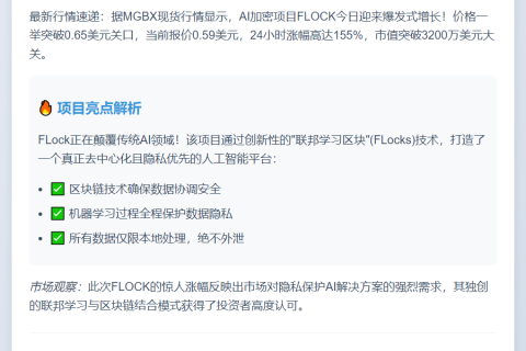 FLOCK暴涨155%突破0.65 USDT