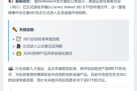 SEC确认收到SEI ETF申请