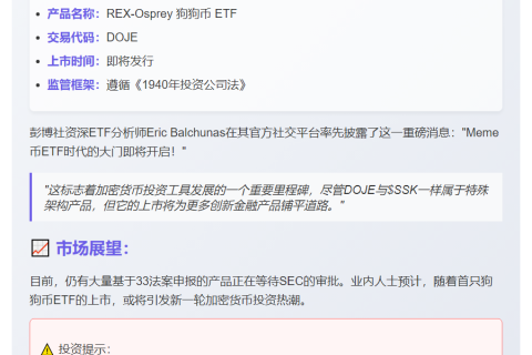 狗狗币ETF周四上市