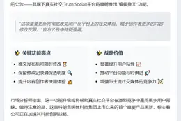 特朗普媒体科技集团为真实社交平台推出“编辑推文”功能