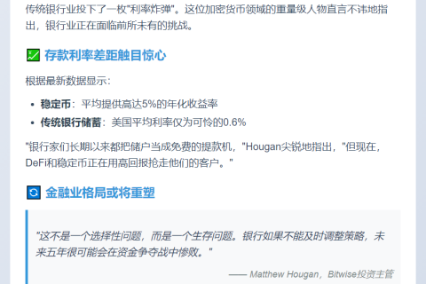 银行应提高利率应对稳定币竞争