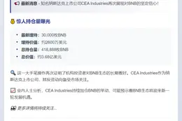 CEA Industries增持3万BNB，持仓达41.9万