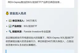 REX-Osprey现货ETF净流入340万美元