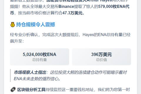 Hayes提取57.9万枚ENA