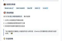 Everlyn融资1500万美元，Mysten Labs参投
