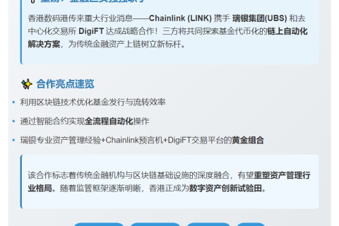 LINK携手瑞银实现基金代币化自动化