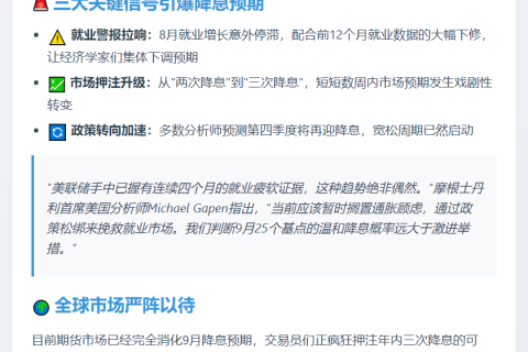 美联储9月降息已定，年底或再降
