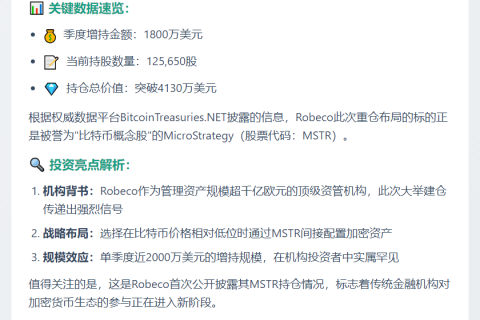 Robeco Q2购入1800万美元Strategy股票