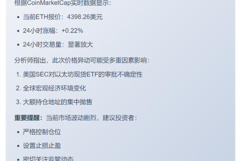 ETH跌破4400