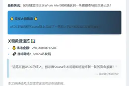 USDC Treasury 新增 2.5 亿枚 Solana 铸造
