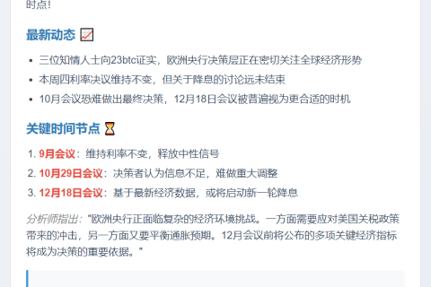 欧央行或于12月降息