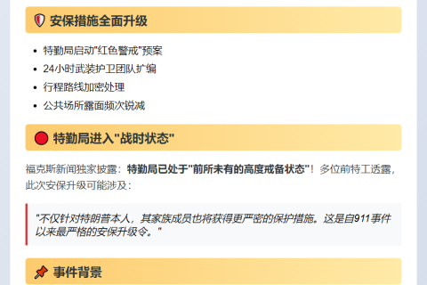 特朗普团队升级安保