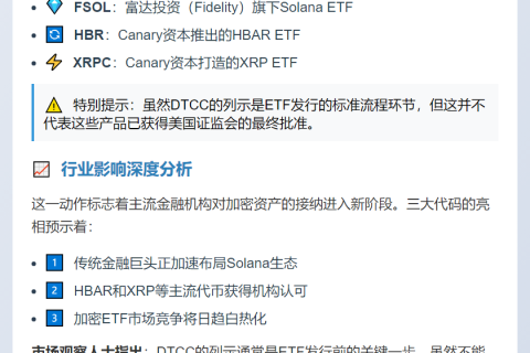 DTCC新增FSOL、HBR、XRPC