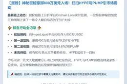 鲸鱼豪掷800万USDC买入HYPE和PUMP