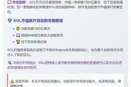 SOL市值超1260亿超BNB跻身前五