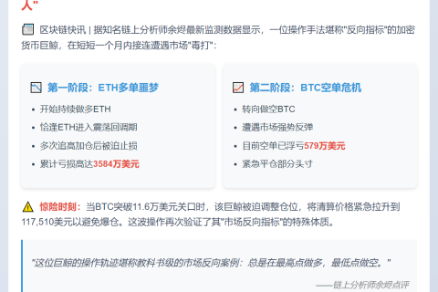 巨鲸做空 BTC 推高清算价至11.7万