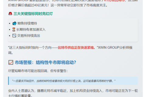 鲸鱼狂扫6.5万枚比特币，供应告急