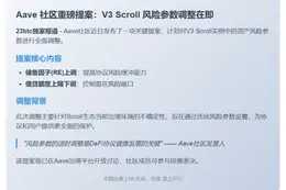 Aave 提议优化 Scroll V3 风险参数