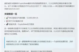 以太坊日合约调用破1200万次